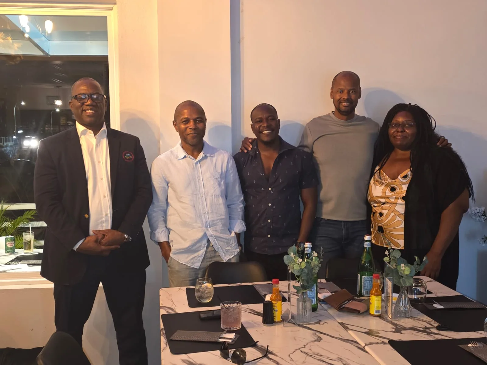 The ABPA Decarbonisation Team with Dr Darwin Telemaque, Leif Olliviere and T. Valerie Onu at the Generative AI Education and Training, the first of its kind at the Antigua and Barbuda Port Authority.
